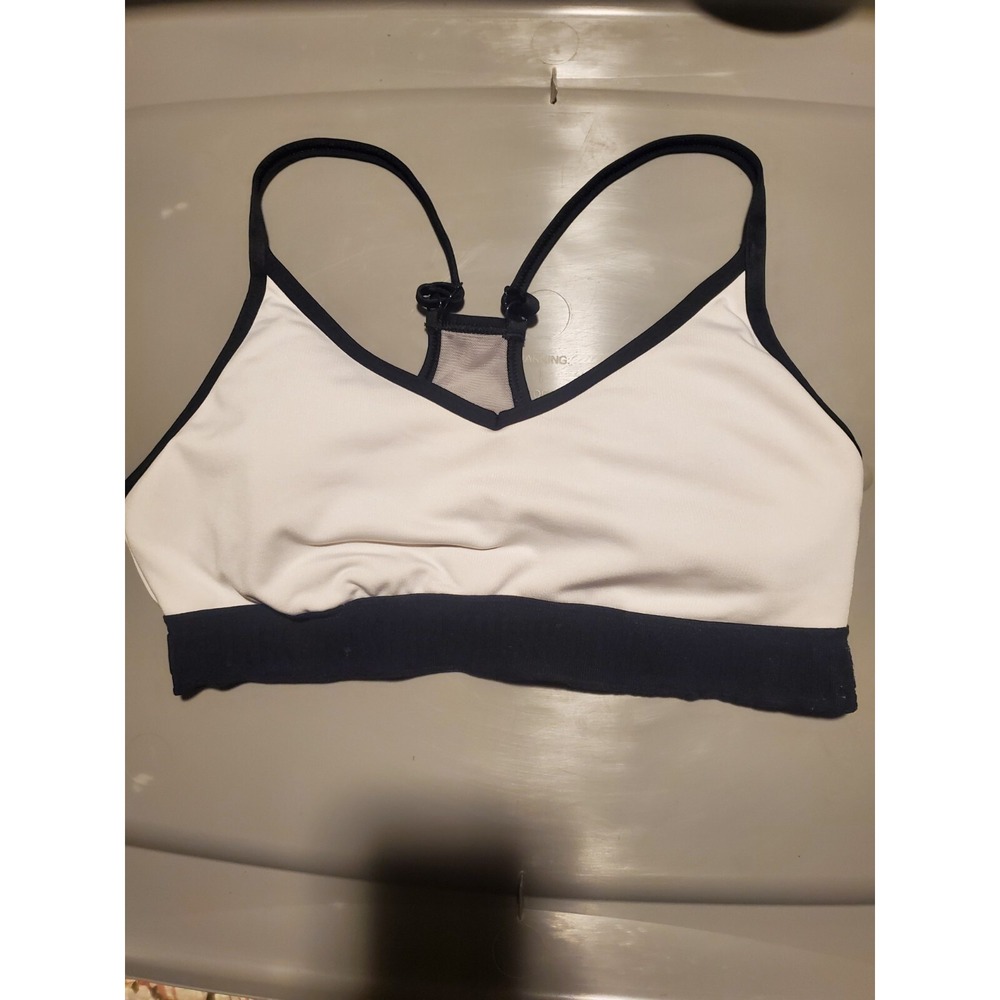 Pink Victoria's Secret M Ultimate Lightly Lined Classic White Black Sports Bra